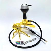 Ensemble Chicha Narguilé Électrique LED Moderne en Métal Portable Miel d'Abeille