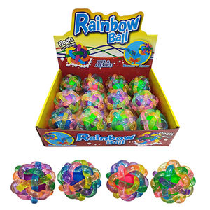 Jinying sıkmak dekompresyon stres giderici oyuncaklar 6.5cm ışık dokuma gökkuşağı topu aşınmaya dayanıklı zıplayan top Pet çiğnemek oyuncak - Product Image 6