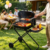 Barbecue portable pliable de style coréen moderne, charbon de bois émaillé en porcelaine, pour camping et extérieur