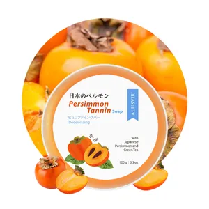 Natural Vegan Old People Persimmon Tannin Deodorant Soap Gently Cleaning No Dry Refresh Skin Deodorizing Soap For Face And Body