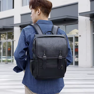 Super Septembre : <span class=keywords><strong>Sac</strong></span> à Dos pour Ordinateur Portable en <span class=keywords><strong>Cuir</strong></span> PU Imperméable avec Port de Chargement USB, Grande Capacité, Haute Qualité, pour Hommes et Femmes - Product Image 5