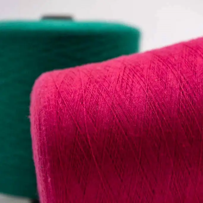 Hilo acrílico colorido, lana acrílica suave, hilo de mezcla de algodón y poliéster grueso, Color personalizado para tejer a mano