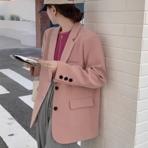 Mujeres Formal Slim <span class=keywords><strong>Blazer</strong></span> Forrado Otoño Primavera Manga Larga Bolsillos Abrigo Oficina Señora Sólido Traje de Moda Abrigo - Product Image 3
