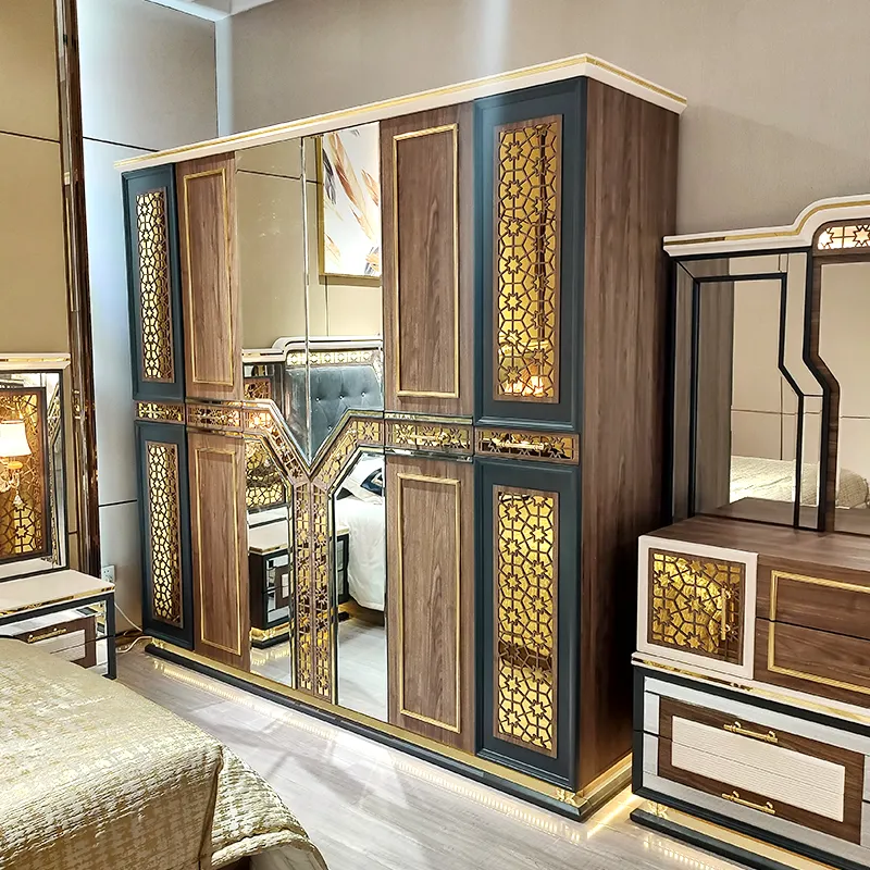 Роскошный гардеробный гарнитур Турецкая мебель для спальни оптовая продажа с фабрики Современная Турецкая мебель для дома поставщики HDF стандартный размер