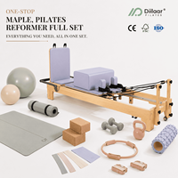 Machine de Pilates Reformer en bois d'érable naturel pour l'entraînement corporel