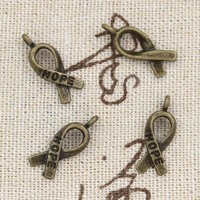 Ruban de sensibilisation aux breloques avec espoir 19x7mm pendentifs couleur argent tibétain fabrication de bijoux anciens bricolage artisanat fait main