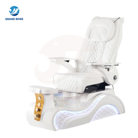 Fauteuil de Pédicure Spa Multifonction Haut Dossier avec Bain à Remous et Station de Manucure-Pédicure pour Salon