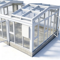 Moderna Terraza Prefabricada con Estructura de Aluminio Blanco, Techo Retráctil Multinivel, Sistema de Ventilación Integrado, para Exteriores, Hoteles y Patios