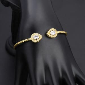 Jxx New <b>Fashion</b> 24K Gold Plated Zircon <b>Cuff</b> <b>Bracelet</b> Bangle Stylish Women's Bangle Style <b>Cuff</b> <b>Bracelet</b> - Product Image 6