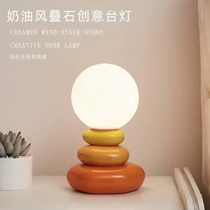 Ceramic Table <b>Lamp</b> Moon Shape Led <b>Touch</b> Control <b>Bedside</b> Night Light Ambient Decorative <b>Lamp</b> For Bedroom Sleep - Product Image 3