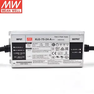 XLG-75-24-A Mean Well 75W levou fonte de alimentação constante IP67 impermeável DC LED interruptor driver 24V 3.1A