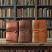 Journal en cuir Crazy Horse vintage Wenshun A5 A6 rechargeable, planificateur de voyage, logo personnalisé, cadeau