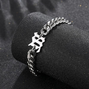 Rich <span class=keywords><strong>Brian</strong></span> Seven Brother Hip-Hop Bracelet Cubain À La Mode Hommes Femmes Personnalité En Acier Inoxydable Plaqué Or Lettre Chaîne Épaisse - Product Image 3