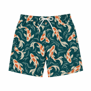 <b>Men's</b> Green Bermuda <b>Shorts</b> Elastic Waist Drawstring Mid Length Sporty Casual Summer Beachwear 100% Polyester Quick Dry - Product Image 6
