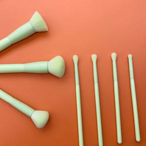 7pcs Makeup <b>Brush</b> Set Synthetic Hair Wood Handle Aluminum Ferrule Flat Foundation Customizable Wholesale Cosmetic <b>Brushes</b> - Product Image 4
