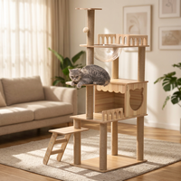MEEW All-in-One Woll-Glas Umweltfreundlicher Langlebiger Katzenbaum Geschlossenes Katzenhaus Transparente Raumkapsel Kippsicherer Stabiler Karton