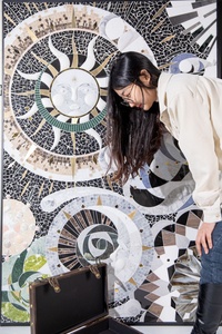 Centurymosaic personnalisé à la main murale marbre blanc artistique mosaïque <span class=keywords><strong>peinture</strong></span> pour décoration murale - Product Image 3