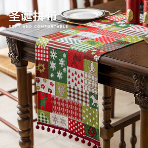 Camino <span class=keywords><strong>de</strong></span> <span class=keywords><strong>Mesa</strong></span> Navideño Rojo <span class=keywords><strong>de</strong></span> Poliéster Hecho a Mano, Impermeable y Antipolvo, con Borlas <span class=keywords><strong>de</strong></span> Papá Noel y Bolas, Decoración <span class=keywords><strong>para</strong></span> Comedor <span class=keywords><strong>de</strong></span> Estilo Occidental - Product Image 5