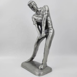 Usine personnalisé haut de gamme métal trophées Golf et volley-ball tasse Souvenir avec gris placage humain Sculpture gravure - Product Image 6