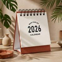 Calendrier de bureau en papier personnalisé avec option de cadre photo, planificateur mensuel, impression OEM pour usage professionnel