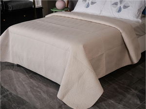 批发涤纶实心压花床罩不同蓝色拼布床罩被子套装 - Product Image 6