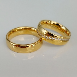 Anillos de Boda de Oro de 18k con Diamantes Cz para Parejas, Anillo de Oro para Hombre y Mujer, Anillos de Oro, Goldringe, <span class=keywords><strong>Ringar</strong></span>, Ringen - Product Image 1