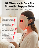 Masque facial LED 4D, 88 ampoules LED, 278 faisceaux, thérapie par lumière rouge, bleue et infrarouge, appareil de soin de la peau en silicone