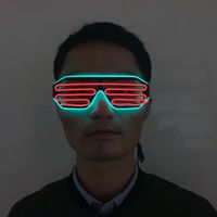 Lunettes à volets LED néon lumineuses EL Wire pour festivals et soirées - Fonctionnant sur piles, commande par bouton, portables pour bars et fêtes