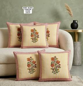 Wholesale Supply Cotton <b>Cushion</b> Covers Handmade Decorative <b>Printed</b> Fabric for Sofa Chair Bed Decor Available In Bulk Quantity - Product Image 5