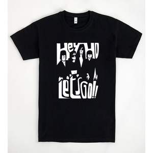 Camiseta negra Hey Ho Let's Go, camiseta promocional de algodón unisex - Product Image 1