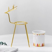 Style nordique Table Décoration Métal Fer Cerf Elk En Forme De Stockage Rack Plante Pot Pot De Fleur pour Bureau Décor Métal Artisanat Chine
