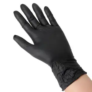 Gants d'examen en nitrile jetables GMC noirs sans poudre Gants en caoutchouc décontractés Gants en nitrile