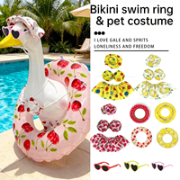 Bouée gonflable double couche en forme de bikini de canard de 23 pouces pour piscine, pelouse, porche, extérieur, jardin, décoration de fête