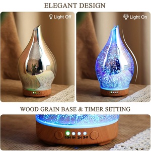 CF Custom LED 3D vetro lusso 150ml aromaterapia ultrasuoni nebbia fresca olio essenziale deodorante per la casa fragranza diffusore di olio - Product Image 4