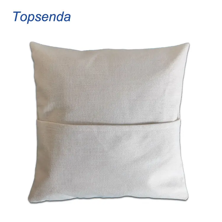 Personalized Linen Throw Pillow Cushion Cover 40*40cm with Pocket Blank Sublimation Pocket Pillow Case 16*16'' inches