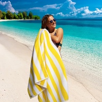 Wholesale Extra Large Size Cotton Towel Stripe Luxury 100% Cotton Towels Luxury Cotton Bath Beach Towel