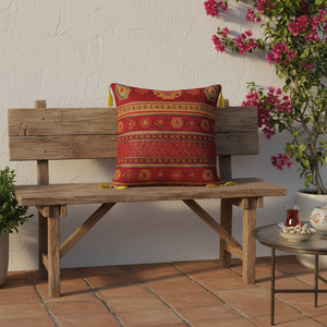 Kilim Designed Red Turkish & Ottoman Cushion - Pillow <b>Cover</b> - Product Image 3