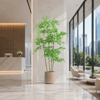 Arbre artificiel Nandina Domestica en pot, résistant aux UV, plantes d'intérieur et d'extérieur, pot blanc, décoration de hall d'entrée