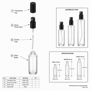 Botella de Vidrio Personalizada de Lujo para Cosméticos, 30ml/50ml/100ml, Redonda, con Tapa de Rosca, Impresión Serigrafiada, Envase para Cuidado de la Piel - Product Image 6