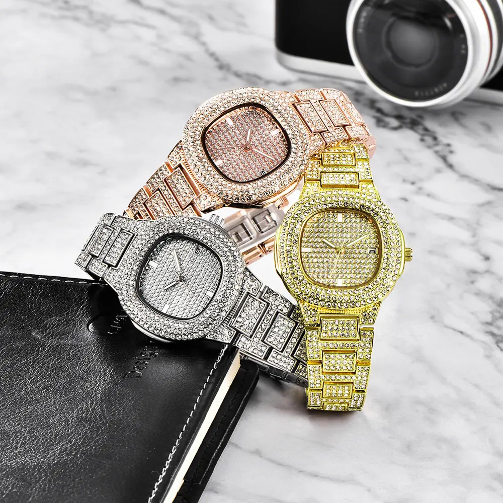 2021 Fashion Iced Out Bling Micro pave Cubic Zircon Hip Hop Watches For Mens Jewelry