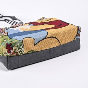 Bolsa de Compras Personalizada con Logotipo y Patrón de Letras, Aislada, de Algodón, Tejido Jacquard para Mujer, Bolsa de Playa de Lona - Product Image 4