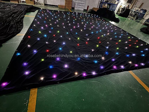 Rideau LED RVB 3-en-1 pleine couleur, contrôle DMX512, en velours ignifuge, pour éclairage de scène, décoration de fond de fête à domicile - Product Image 1