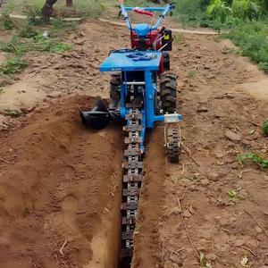 Self-Propelled 10-40cm Width 50cm-1m Depth Hand-Held <strong>Digger</strong> for Pipeline/Cable <strong>Trenching</strong> Dual Single Chain Engine Gear Core - Product Image 1