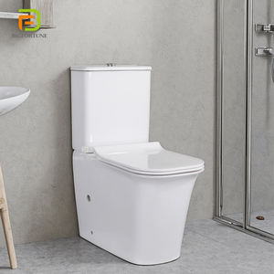 WC moderne sans cadre de style BF, toilette carrée blanche en deux pièces pour hôtel - Product Image 1