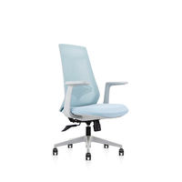 Chaise de bureau ergonomique confortable en maille pivotante pour ordinateur de bureau bleu ciel