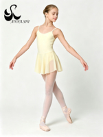Vestido de Ballet Anna Shi con Tirantes Finos, Falda de Gasa con Escote en V, Traje de Danza de una Pieza, Ropa de Entrenamiento de Ballet Profesional para Niñas