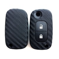 Étui à clés de voiture en fibre de carbone couverture complète pour Renault Koleos Kadjar Megane Talisman Captur Espace Clio 2016-2019 accessoires à 4 boutons