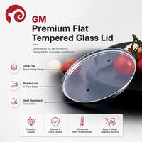 Tutup Panci Kaca Temper Datar Tipe G dengan Bingkai Stainless Steel Tahan Lama, Tahan Panas, Transparan, Ramah Lingkungan untuk Panci dan Wajan
