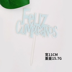 Cake Topper acrilico di bel colore <span class=keywords><strong>buon</strong></span> <span class=keywords><strong>compleanno</strong></span> In spagnolo per la decorazione del partito per la decorazione della torta FELIZ CUMPLEANOS - Product Image 3