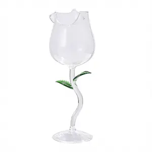 High borosilicate glas Rose wine goblet glass Champagne cocktail glass For Drinking customized